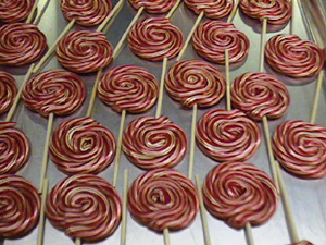 Rack of Cinnamon Lollipops